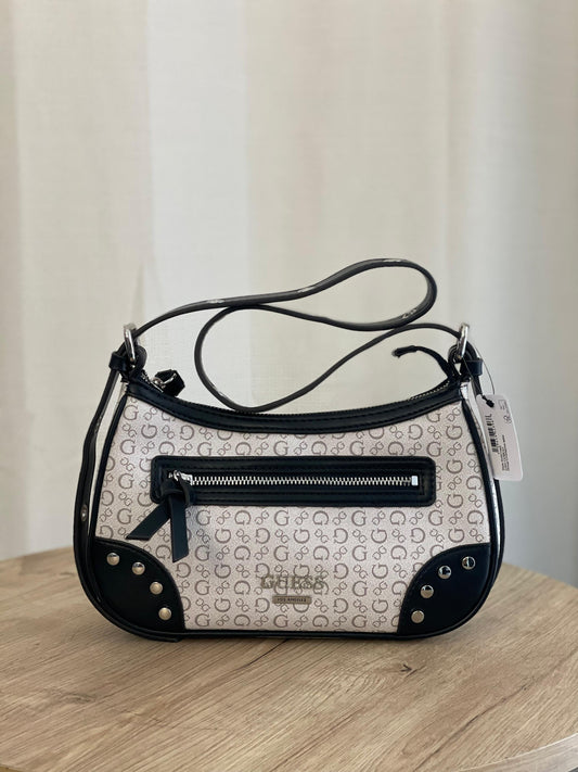 CARTERA GUESS - CREMA Y NEGRO