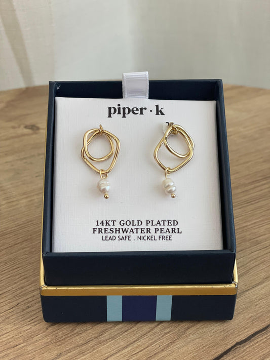 ARETES CON PERLA - DORADA