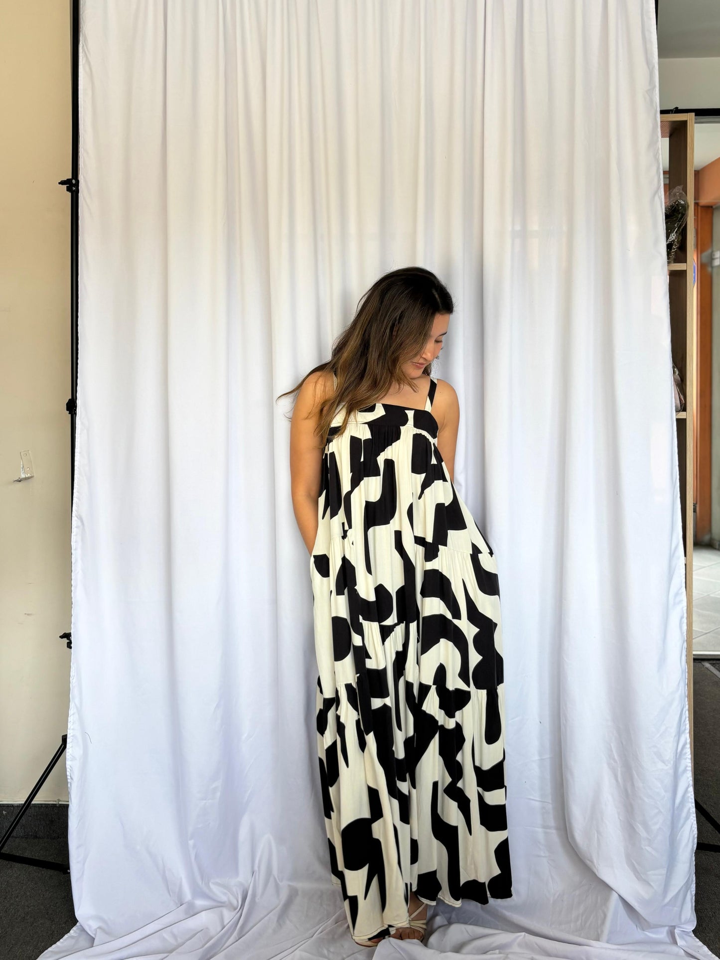 VESTIDO ABEL THE LABEL B&W - BLANCO Y NEGRO