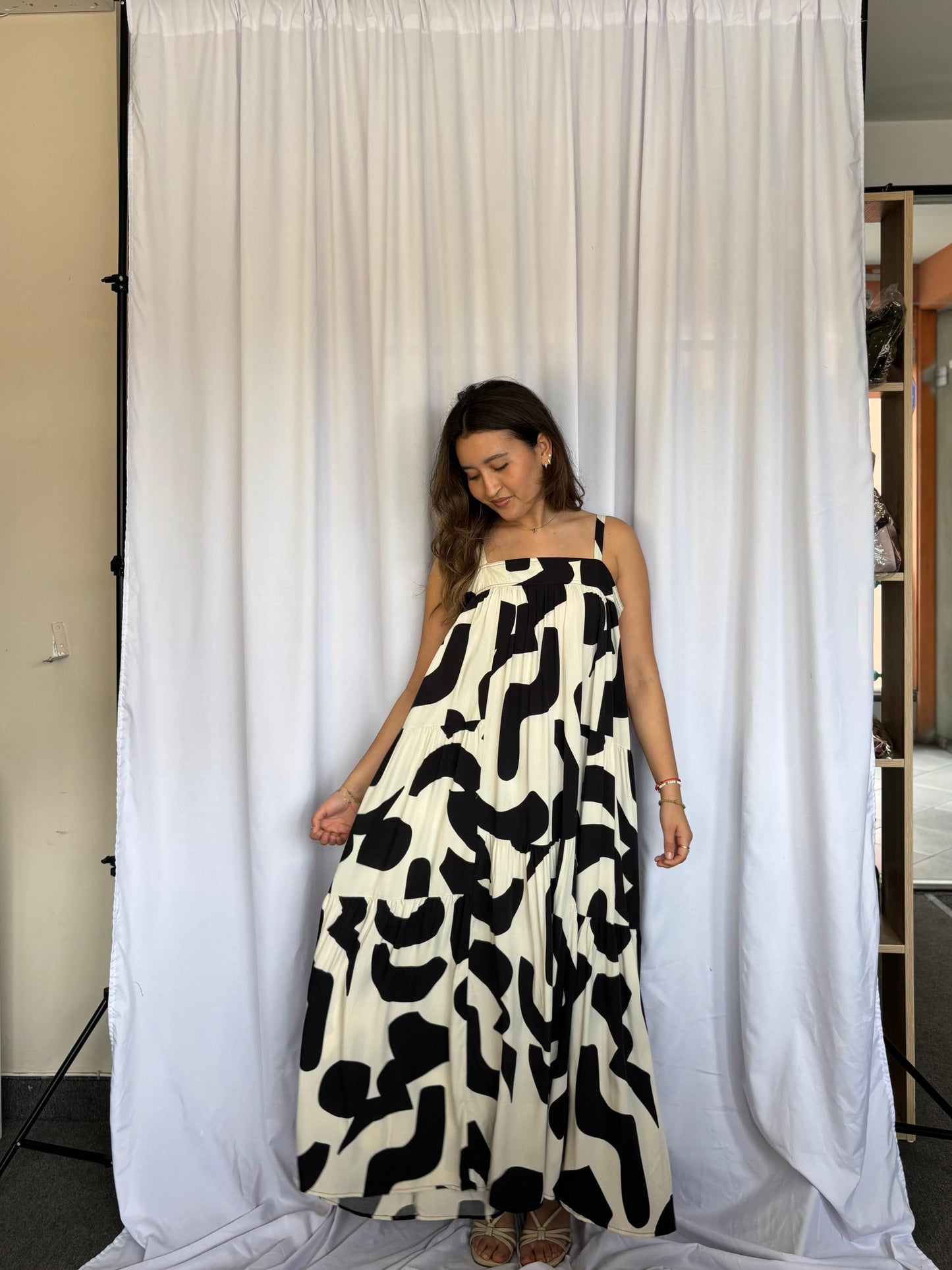 VESTIDO ABEL THE LABEL B&W - BLANCO Y NEGRO