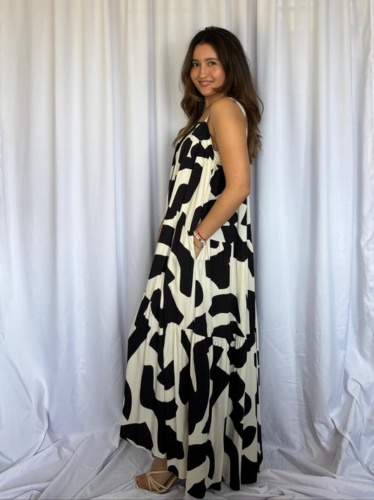 VESTIDO ABEL THE LABEL B&W - BLANCO Y NEGRO