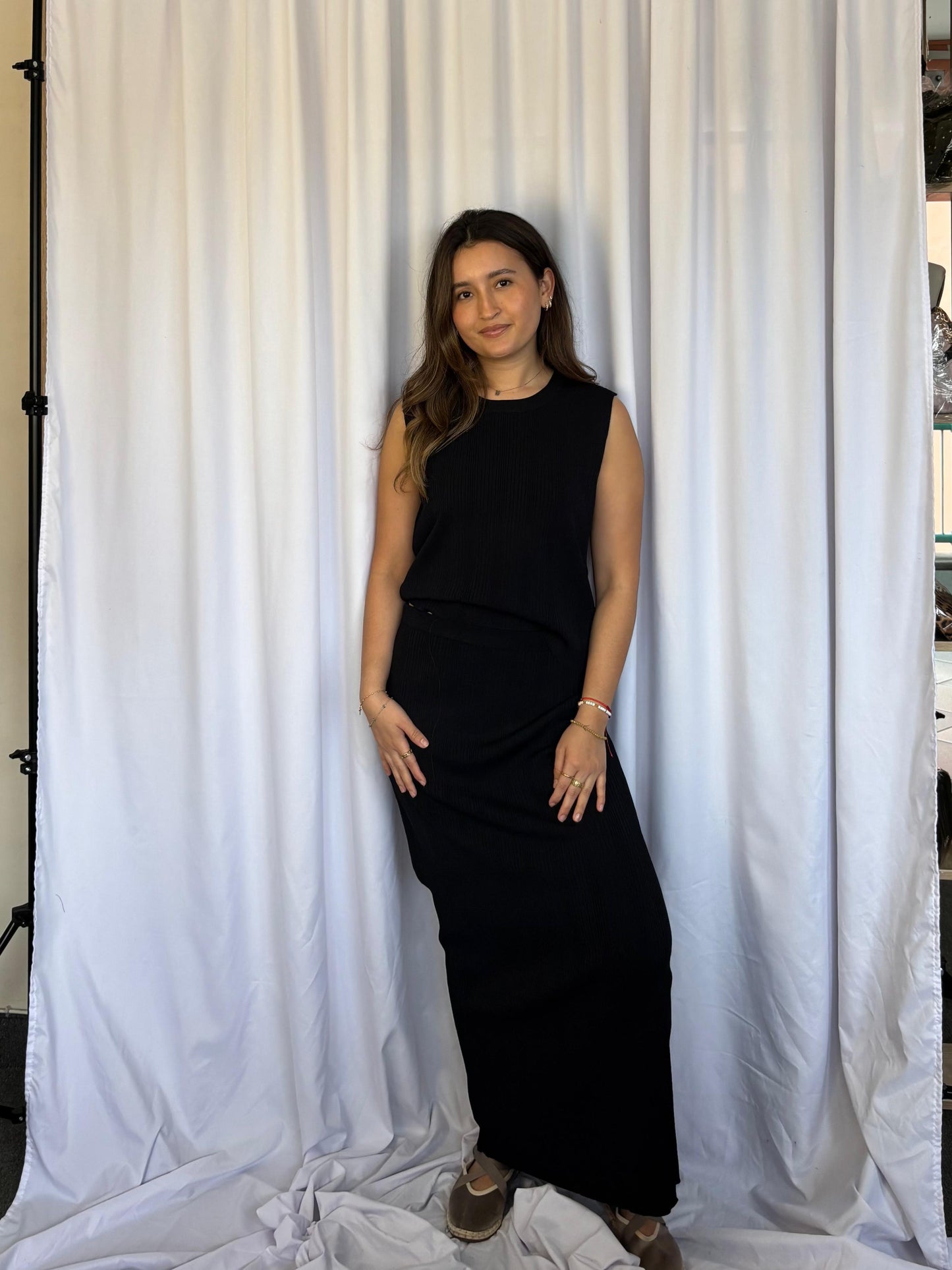 CONJUNTO FALDA TEJIDO RACHEL ZOE - NEGRO