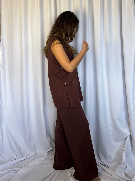 CONJUNTO TEJIDO MARLED- MARRON