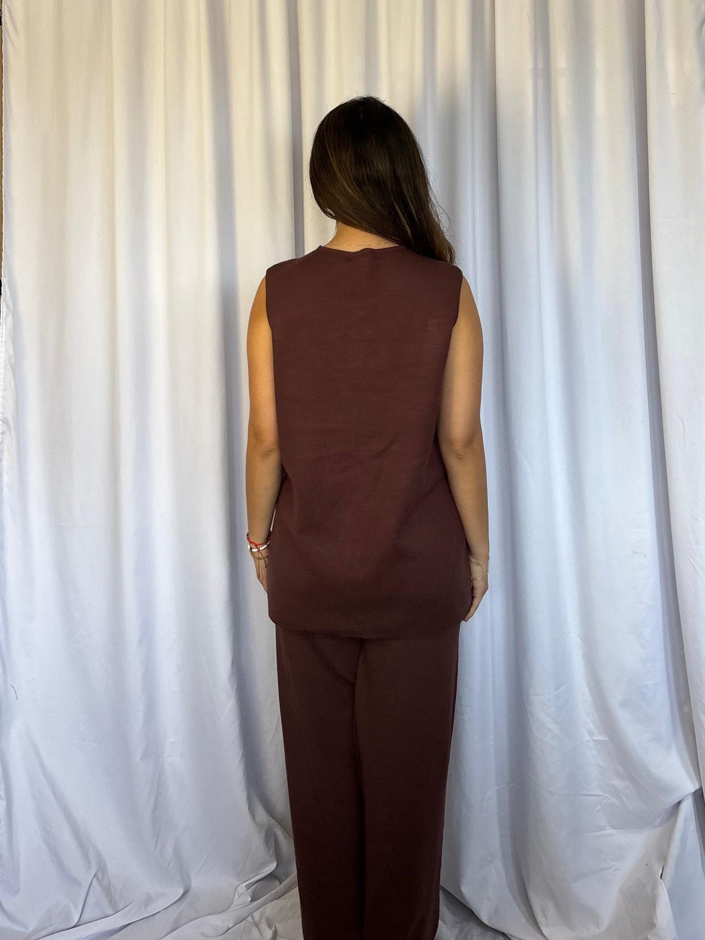 CONJUNTO TEJIDO MARLED- MARRON