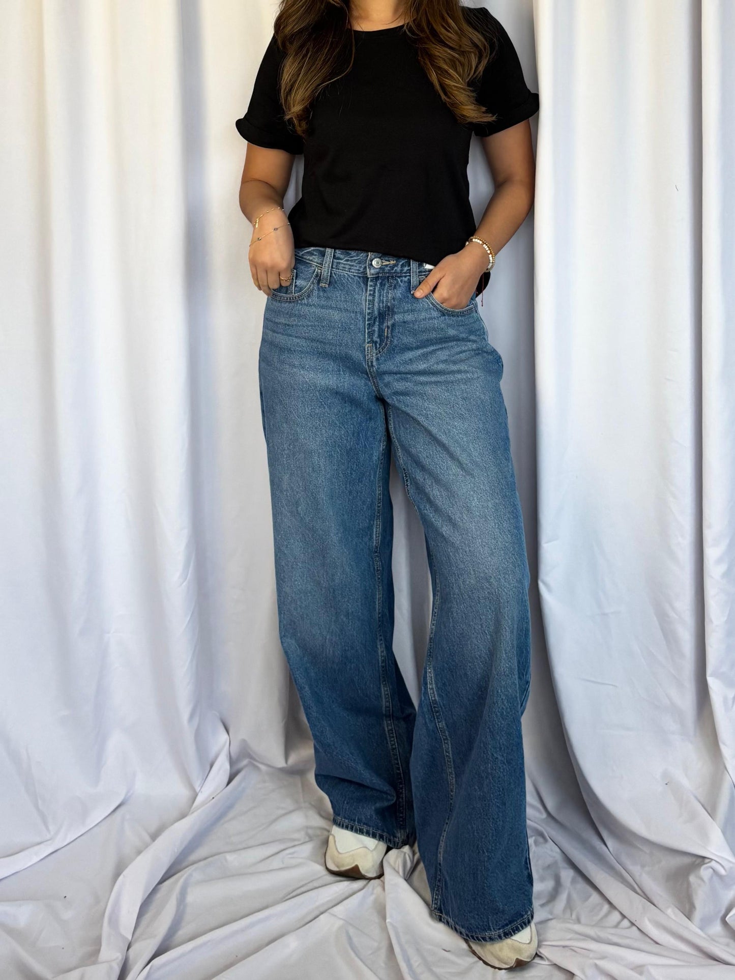JEAN OLD NAVY WOW BAGGY WIDE LEG - AZUL