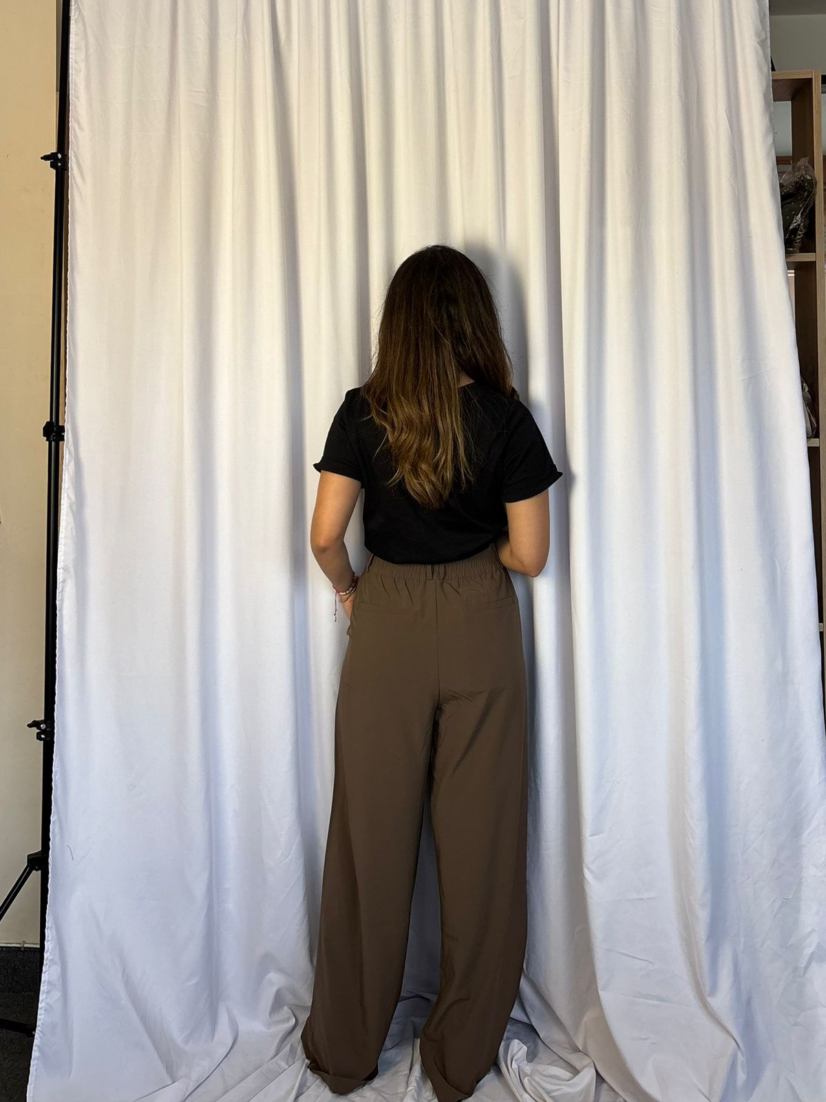 PANTALON WIDE LEG  - MARRON