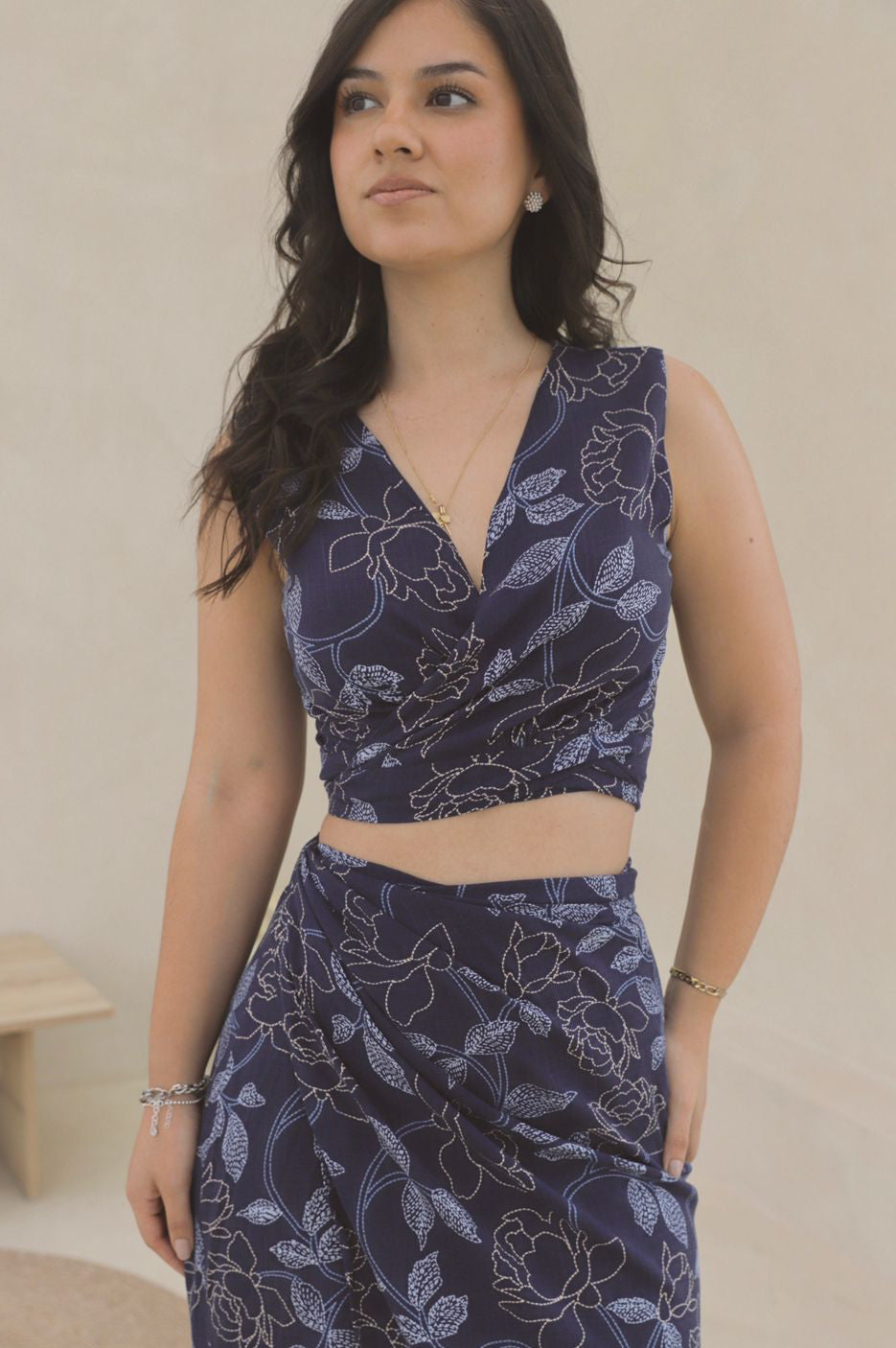 Blusa Sirena - Azul floreado