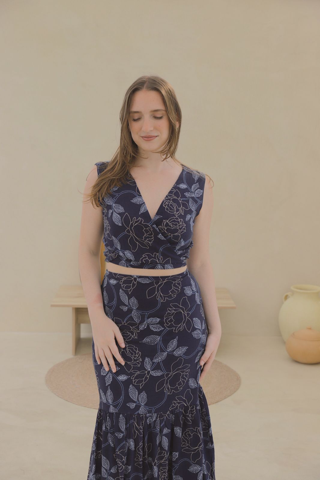 Blusa Sirena - Azul floreado