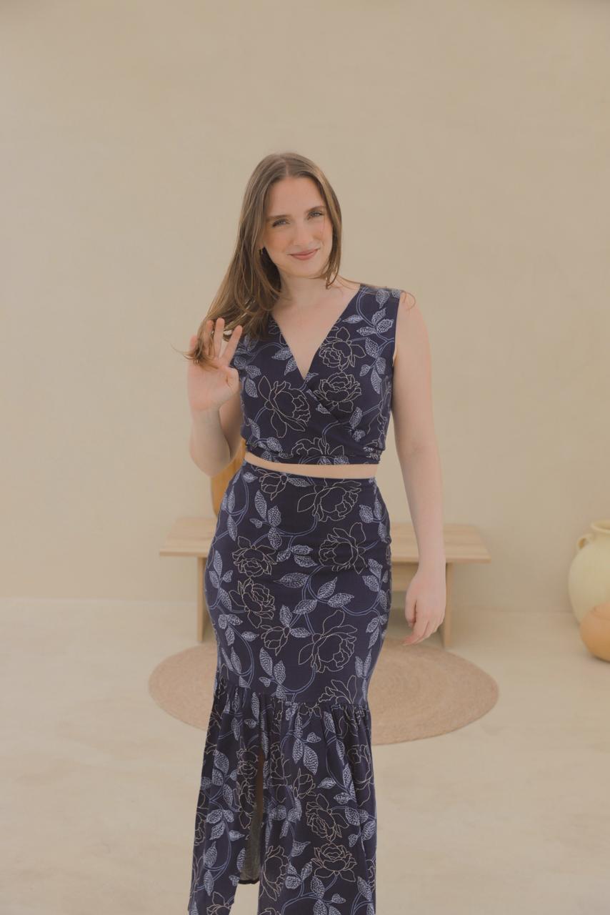 Conjunto Sirena - Azul floreado