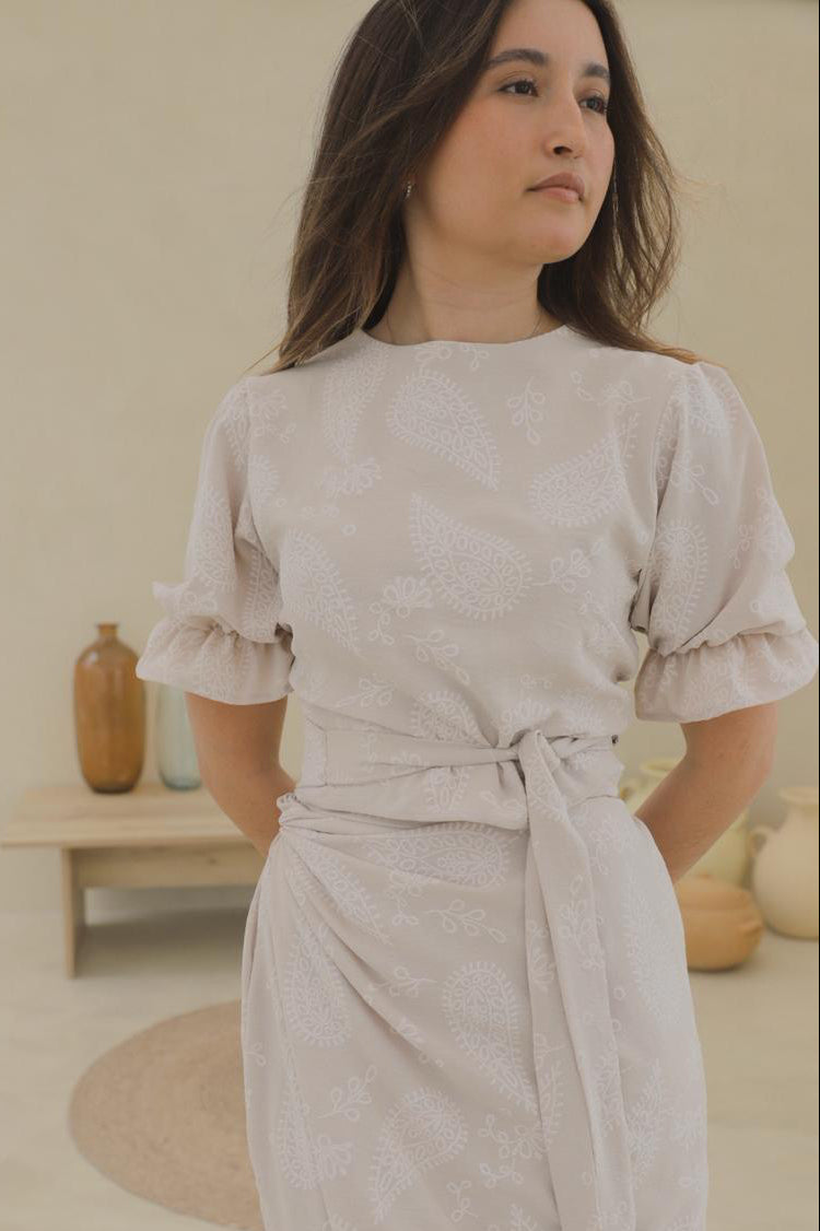 Blusa Hali - Beige floreado