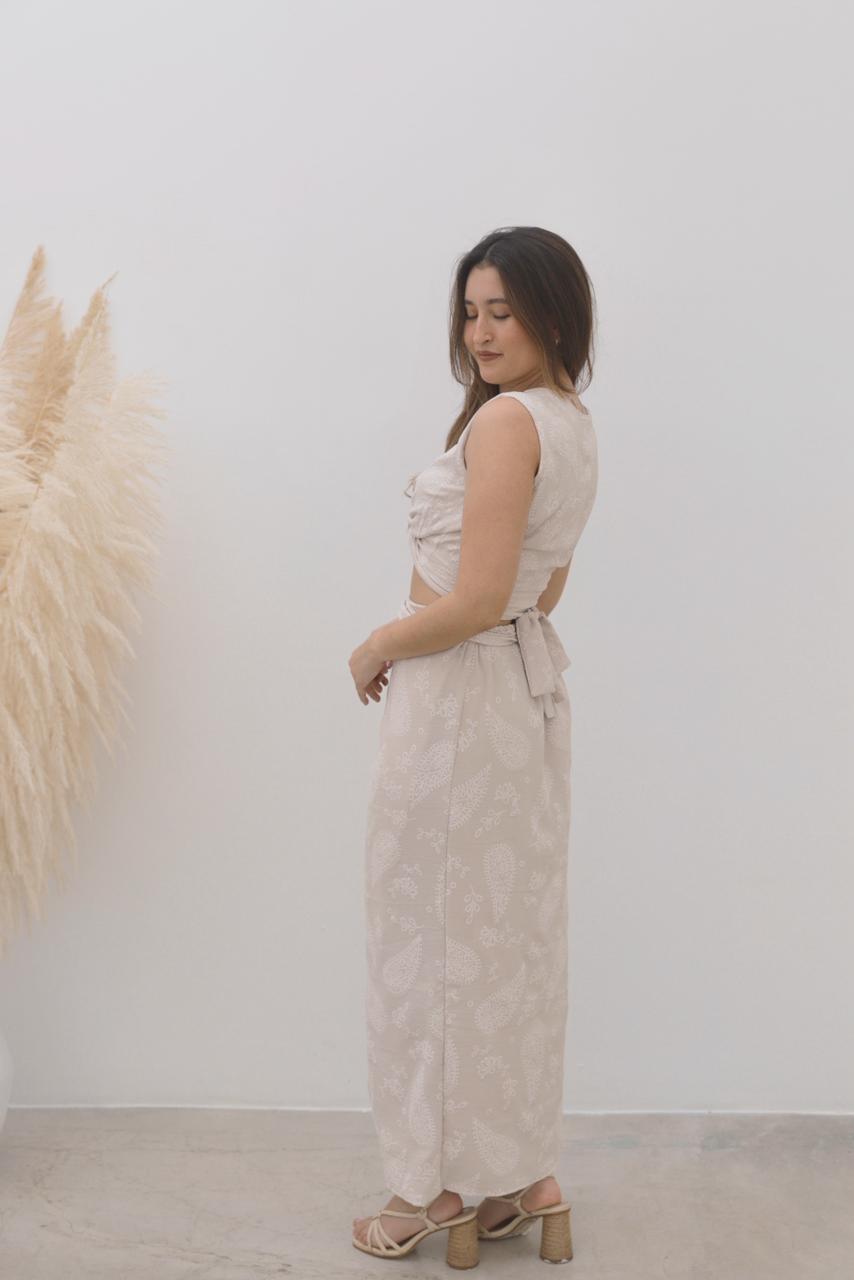 Falda Hali - Beige floreado