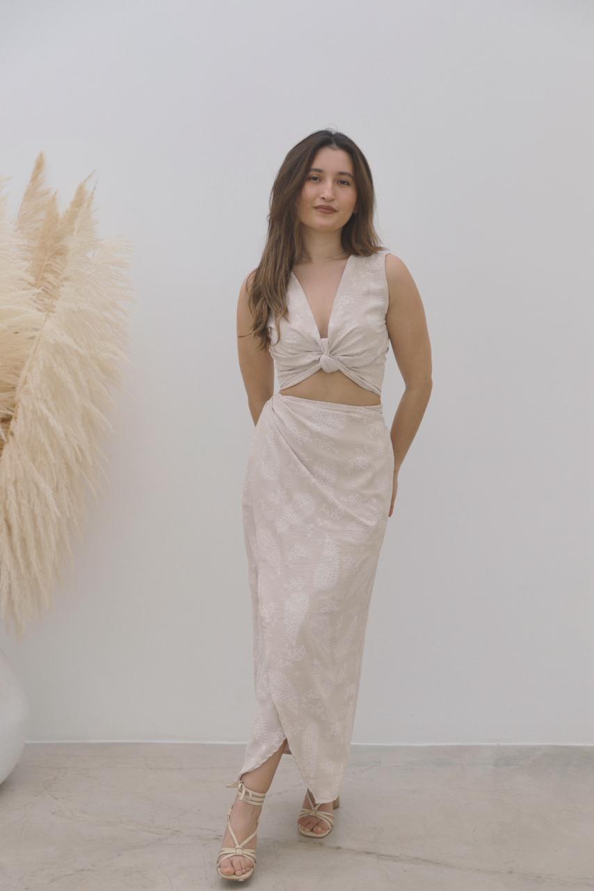 Falda Hali - Beige floreado