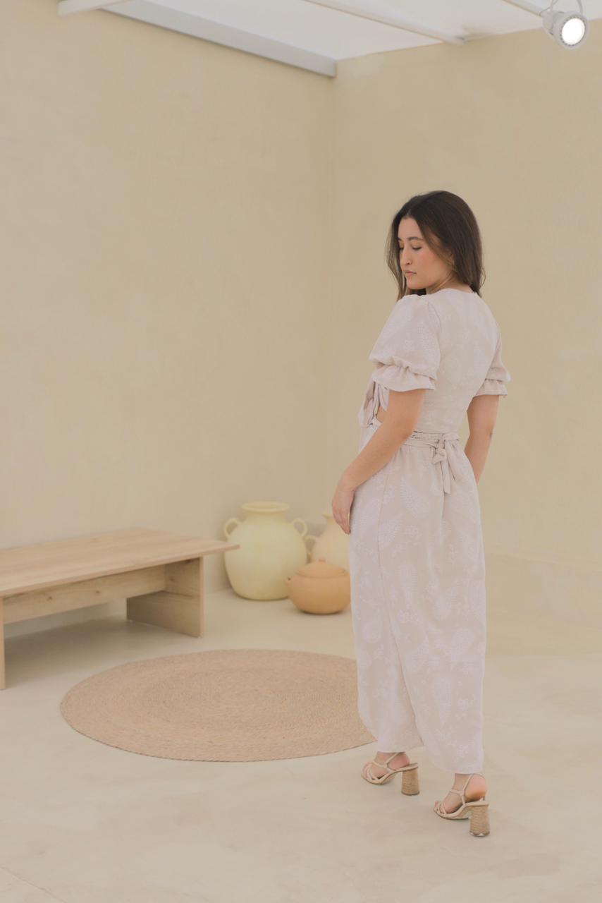 Conjunto Hali - Beige floreado