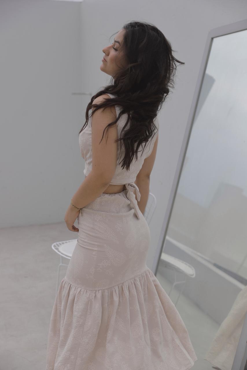 Conjunto Sirena - Beige floreado