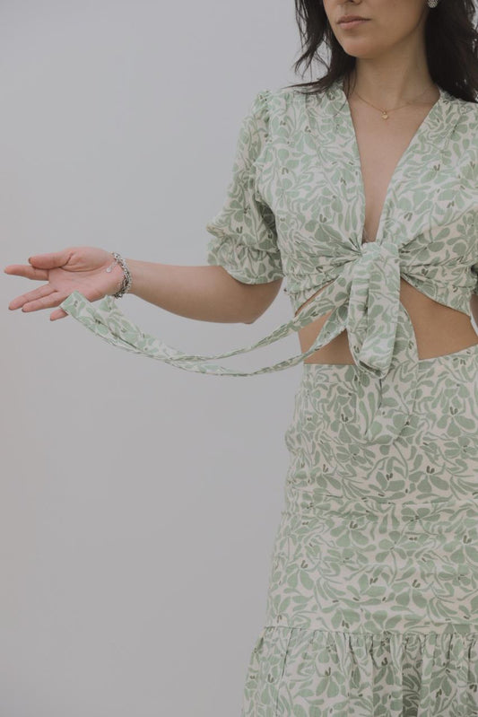 Blusa Hali - Verde floreado