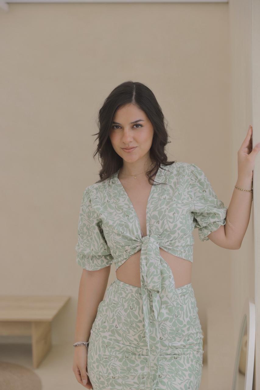 Blusa Hali - Verde floreado