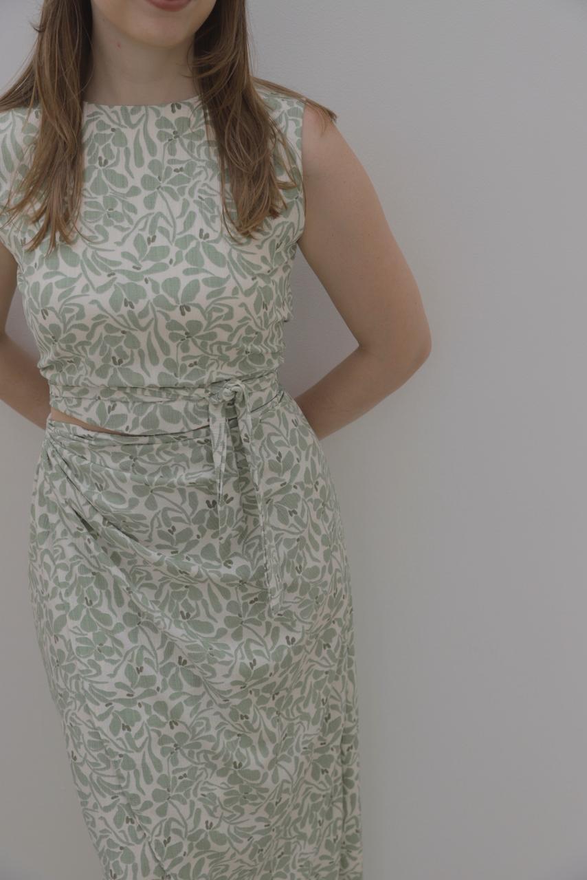 Falda Hali - Verde floreado