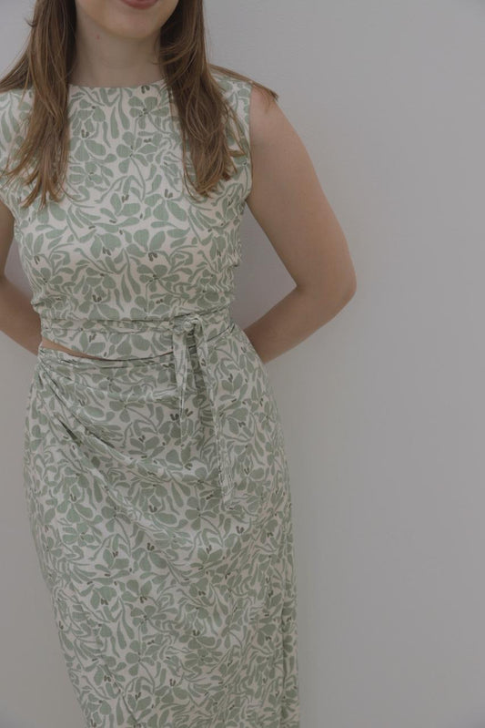 Falda Hali - Verde floreado