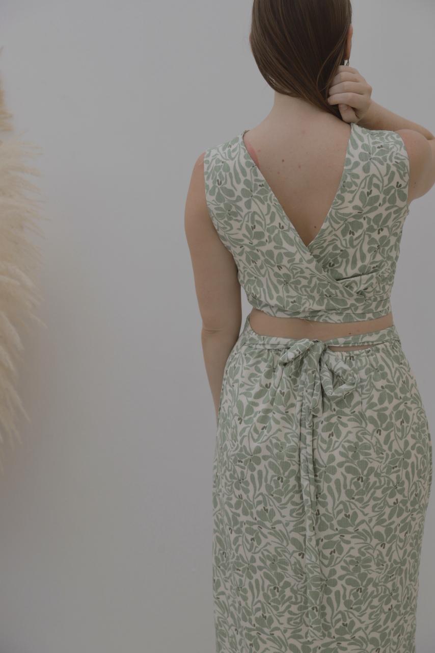 Falda Hali - Verde floreado