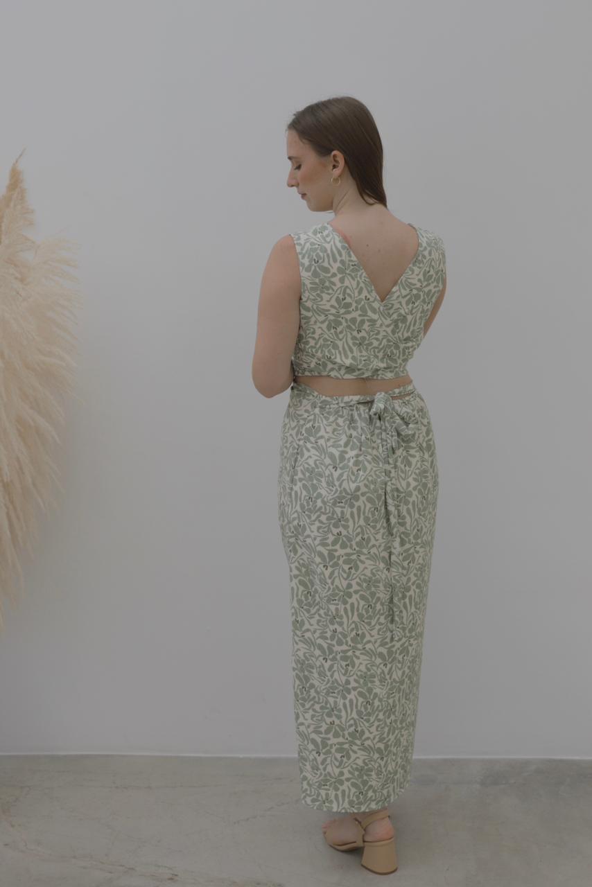 Falda Hali - Verde floreado