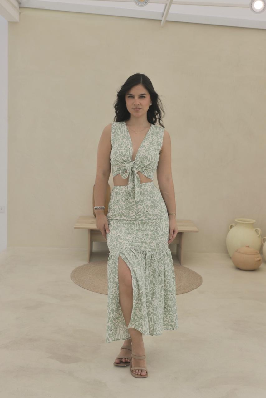 Conjunto Sirena - Verde floreado