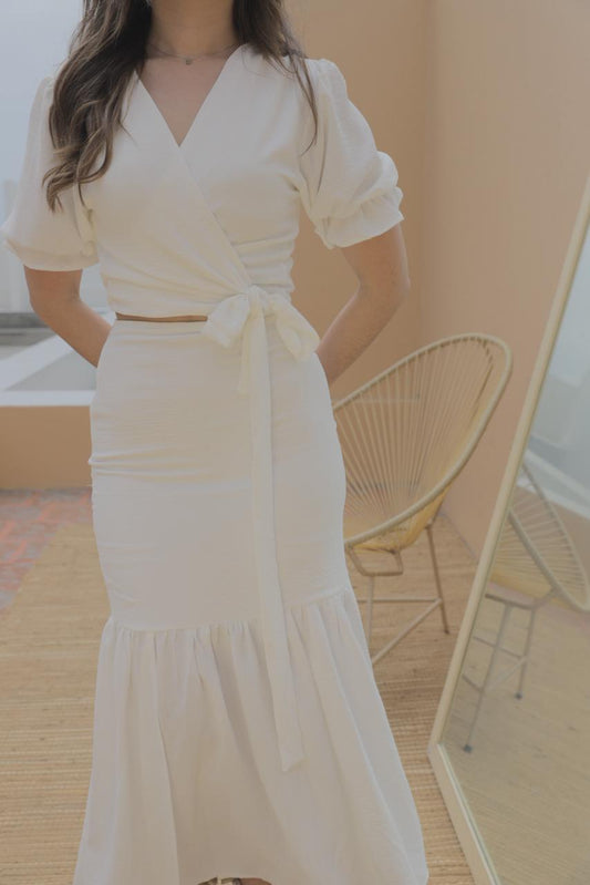 SET FALDA SIRENA / BLUSA HALI - PERLA