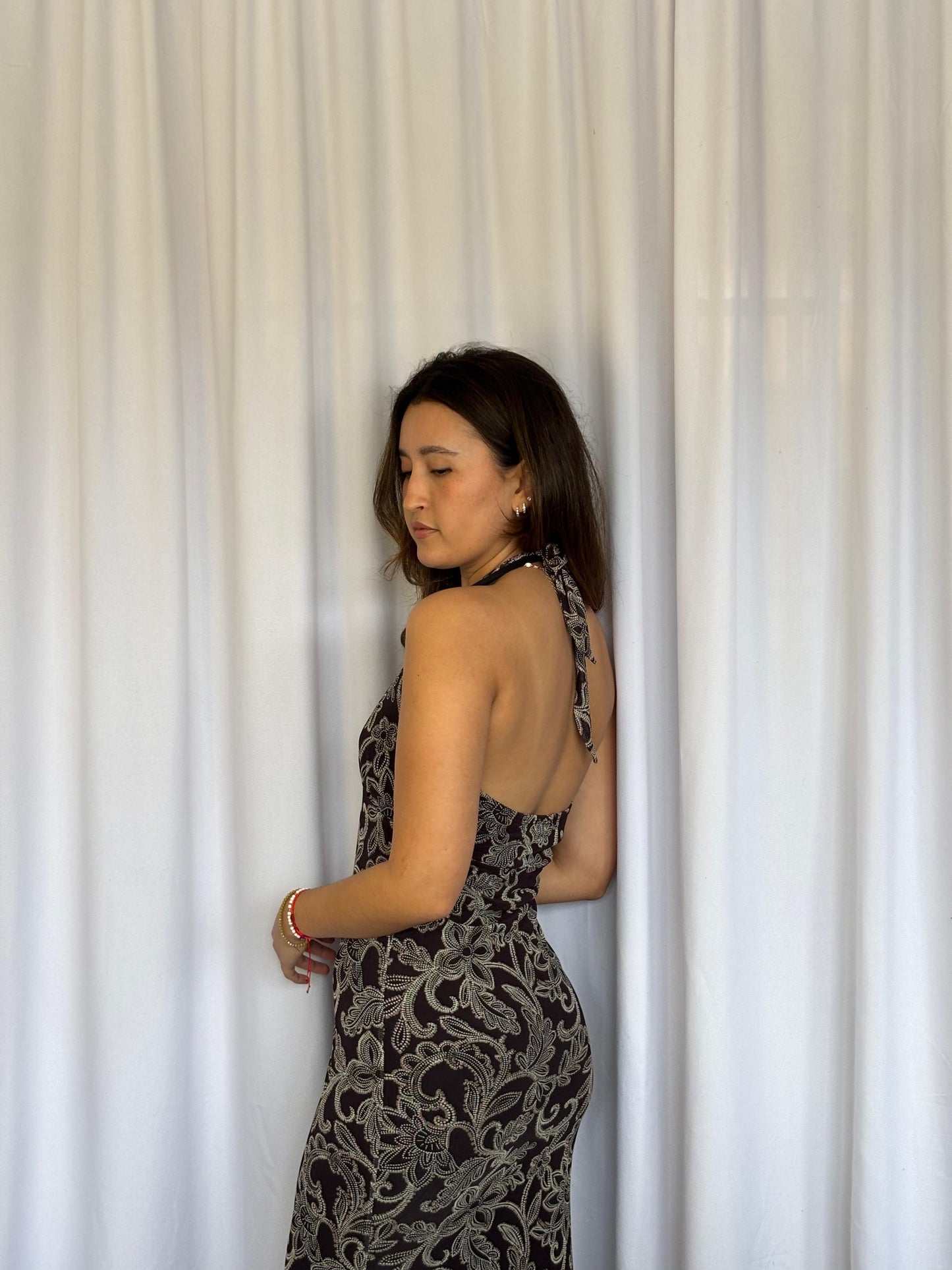 VESTIDO SEE YOU MONDAY FLOREADO - MARRON