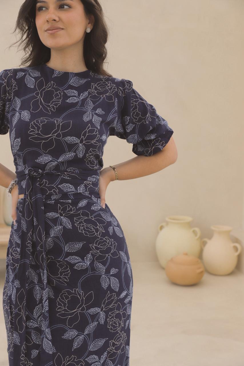 Blusa Hali - Azul floreado