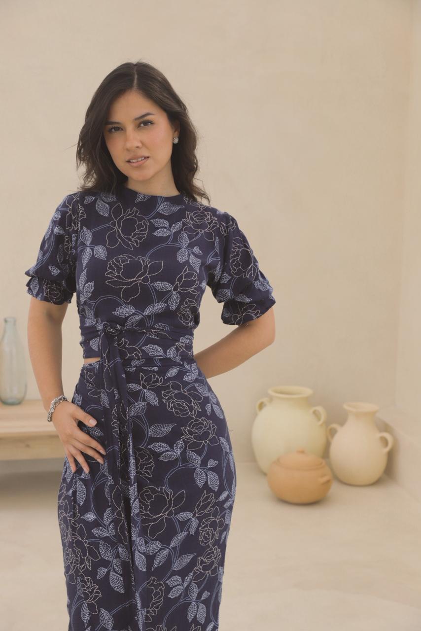 Blusa Hali - Azul floreado