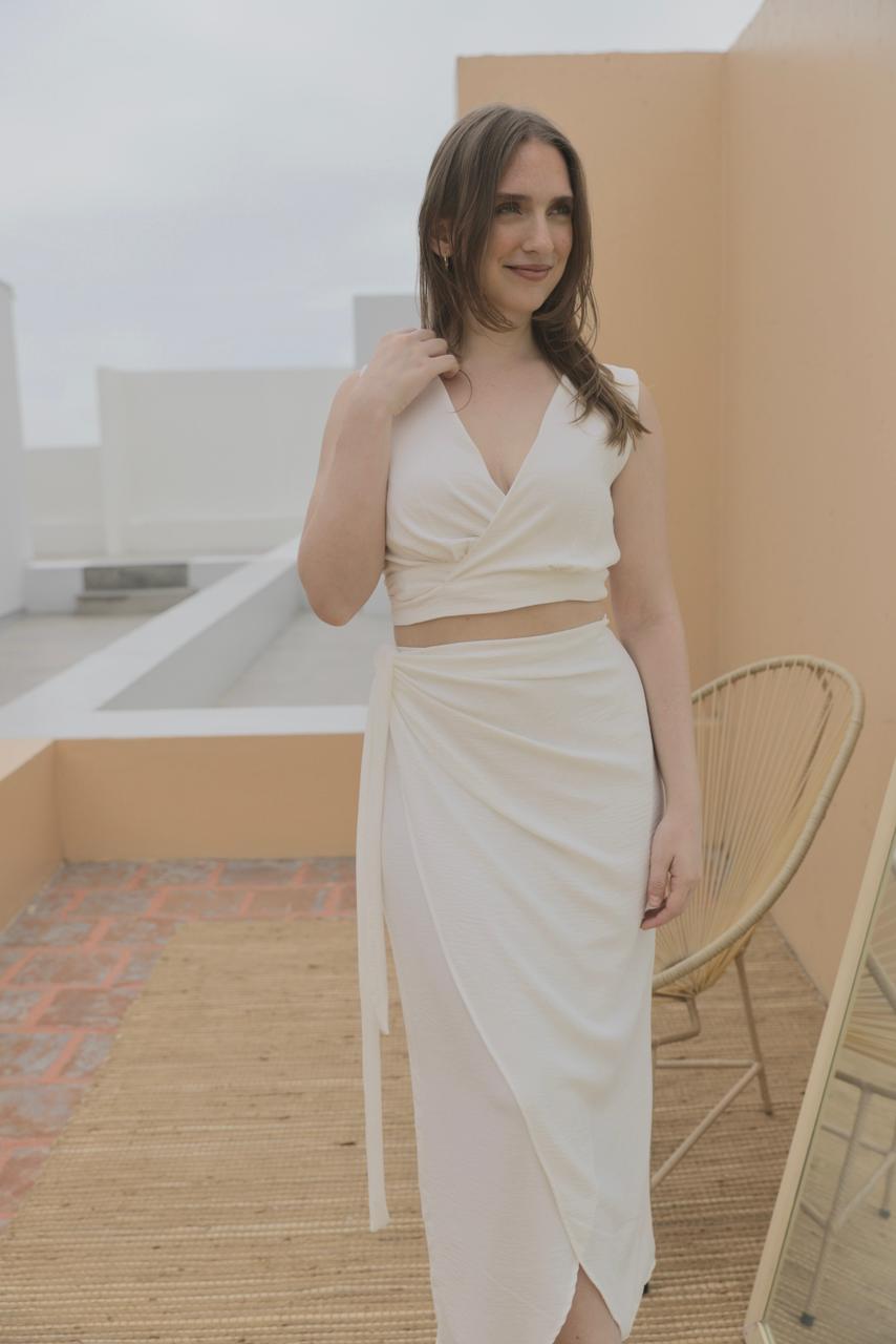 SET FALDA HALI / BLUSA SIRENA - PERLA